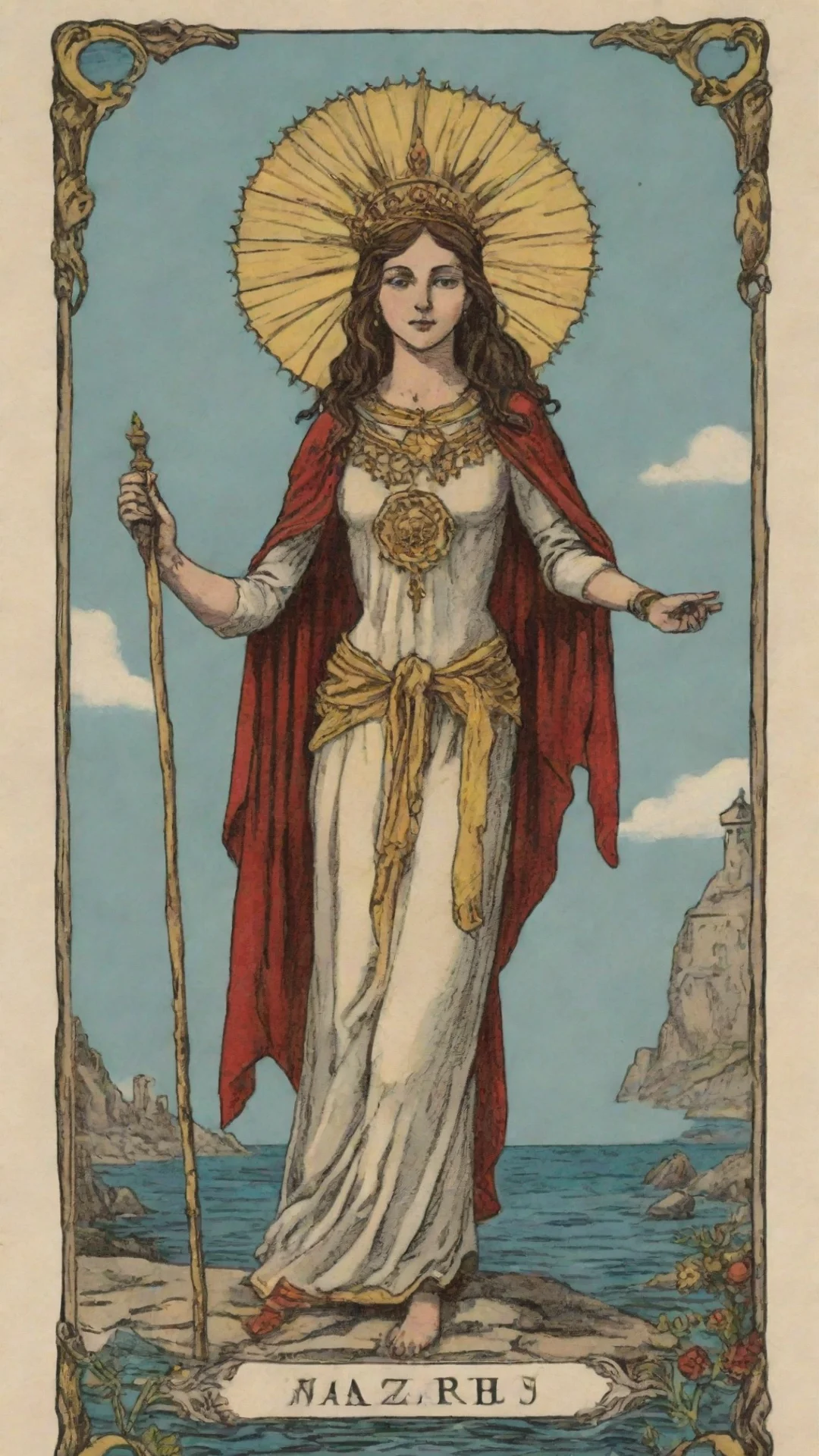 generate a tarot card in the marseille style but original as an illustration tall