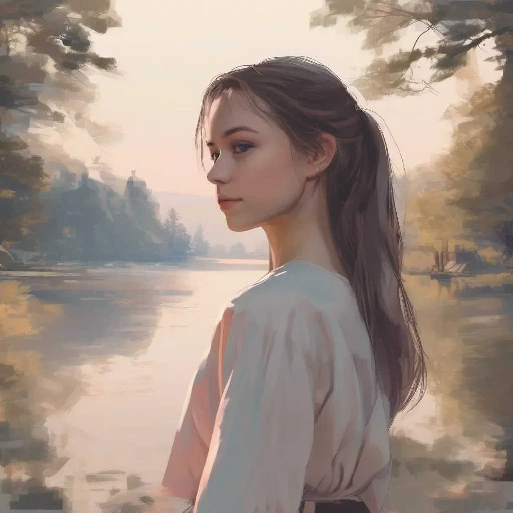 generate an image of a girl with a serene background confident engaging wow artstation art 3