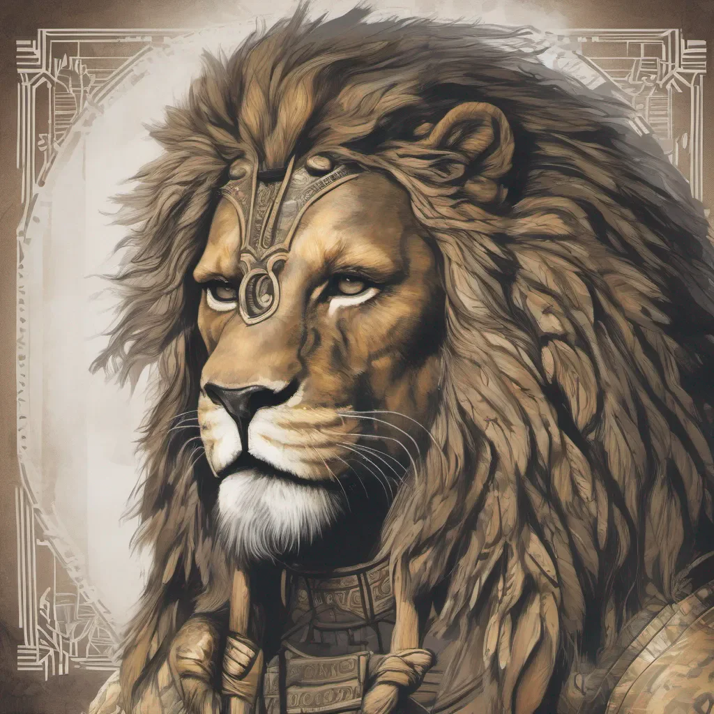 aigentle lion man bold warrior 