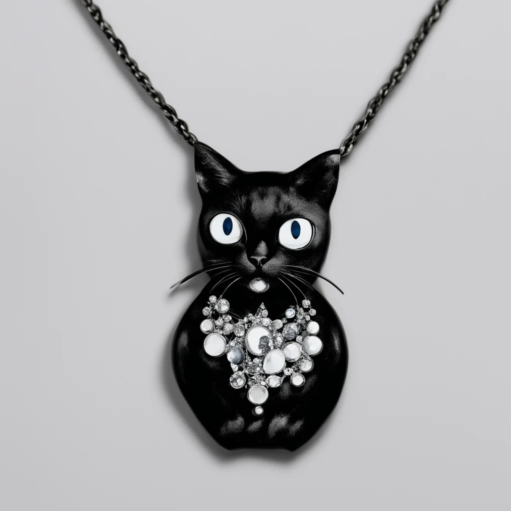 aigeorge condo black cat necklace diamond 