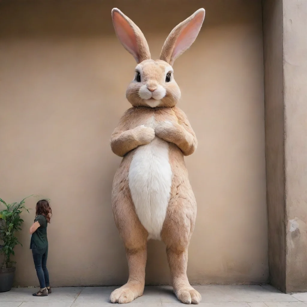 aigiant anthro rabbit holding a person