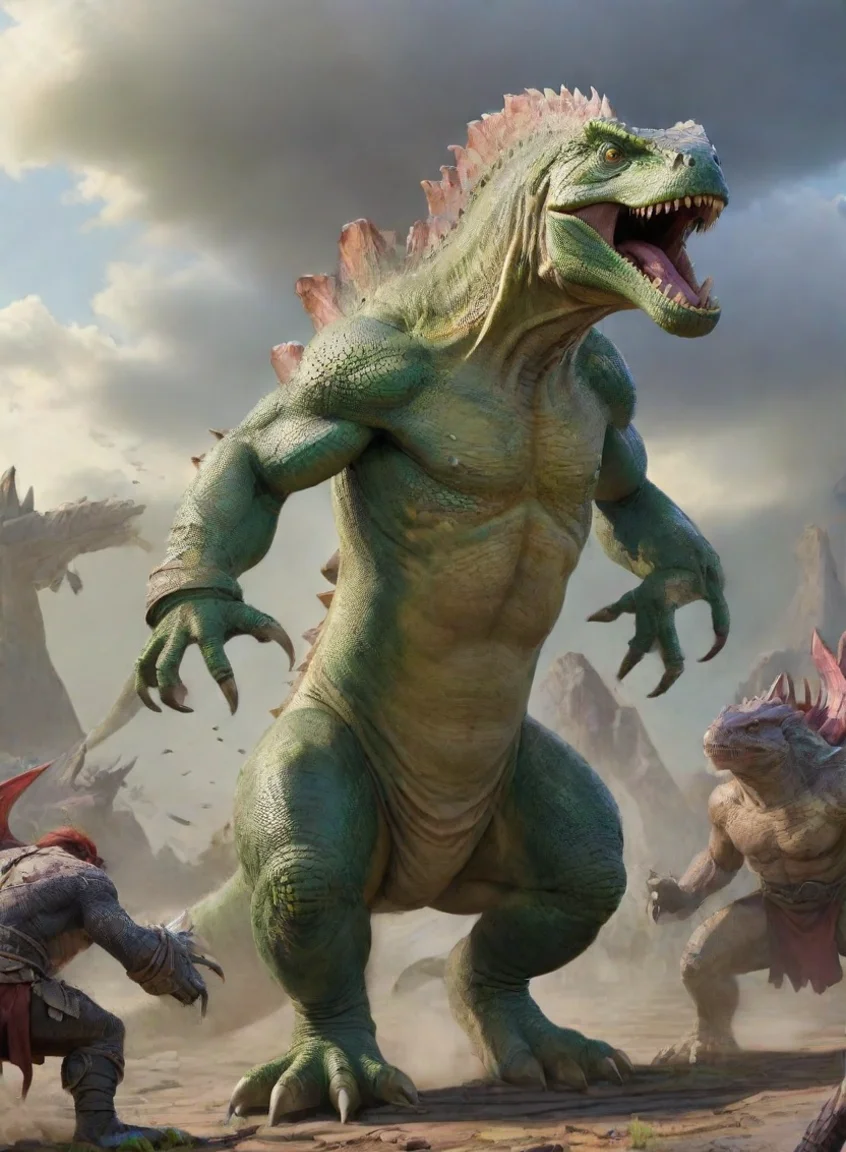 giant battle warlocks lizards epic detailed portrait43