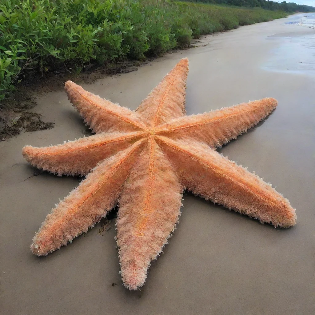 aigiant furred starfish on land