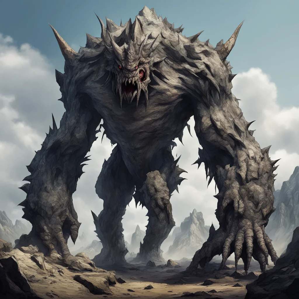 aigiant rock monster with 4 legs and a gaping maw  good looking trending fantastic 1