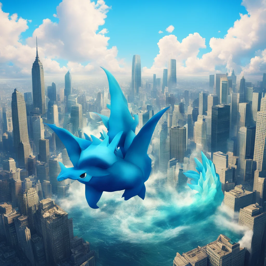 aigiant vaporeon attacking a city amazing awesome portrait 2