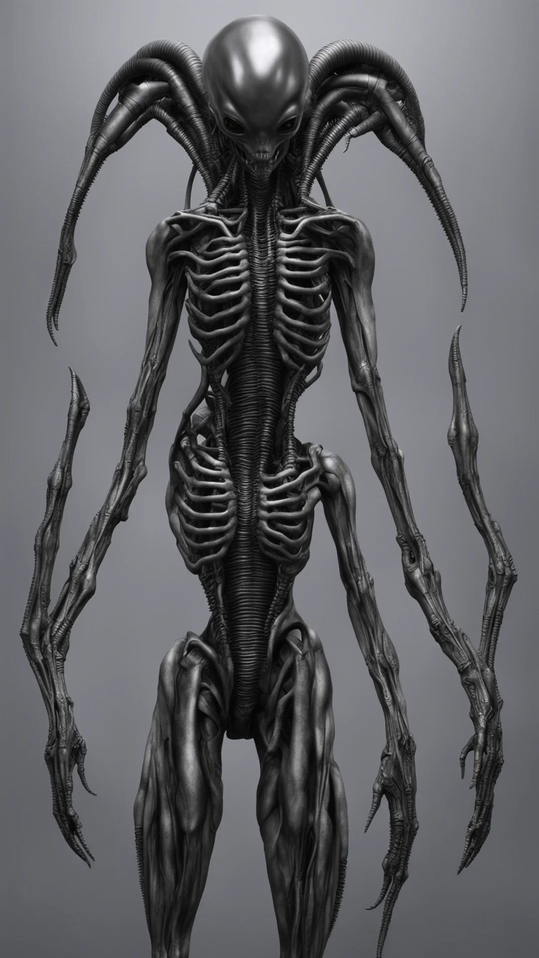 aigiger alien%2C a  pose%2C arms and legs within frame %2C detailed skin tall