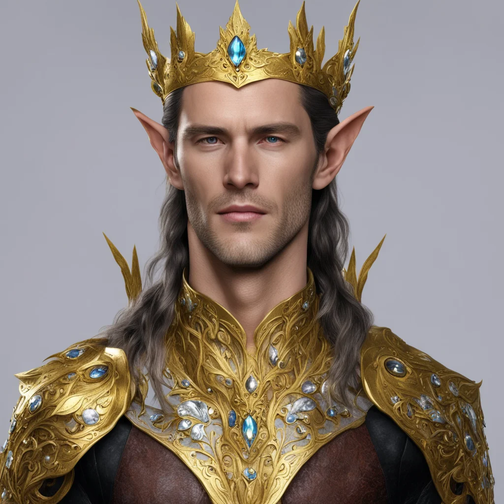 gil galad wearing golden elven tiara with jewels