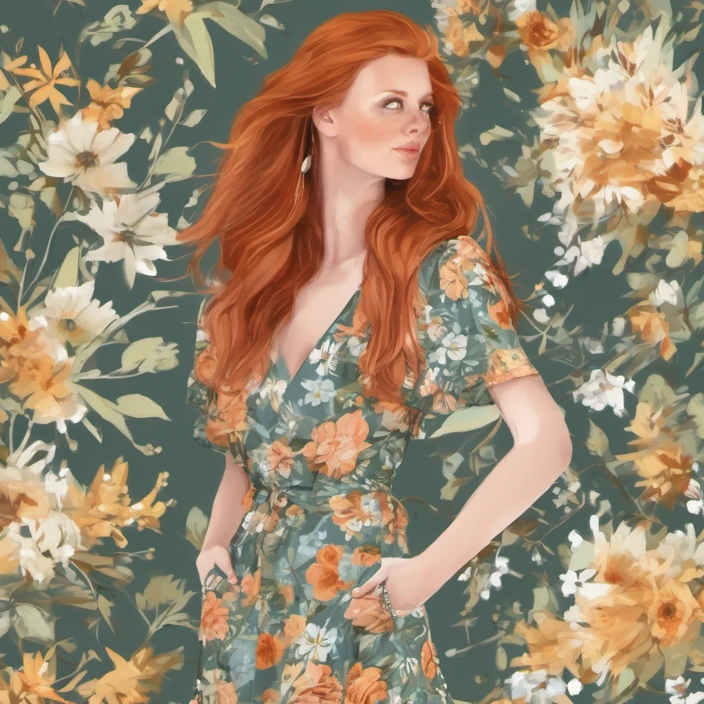 aiginger hair pretty woman wearing floral sundress