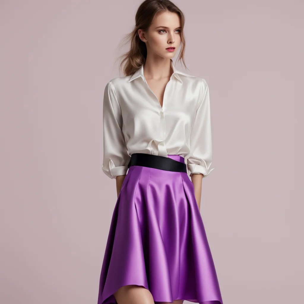 aigirl in satin blouse and long skirt good looking trending fantastic 1
