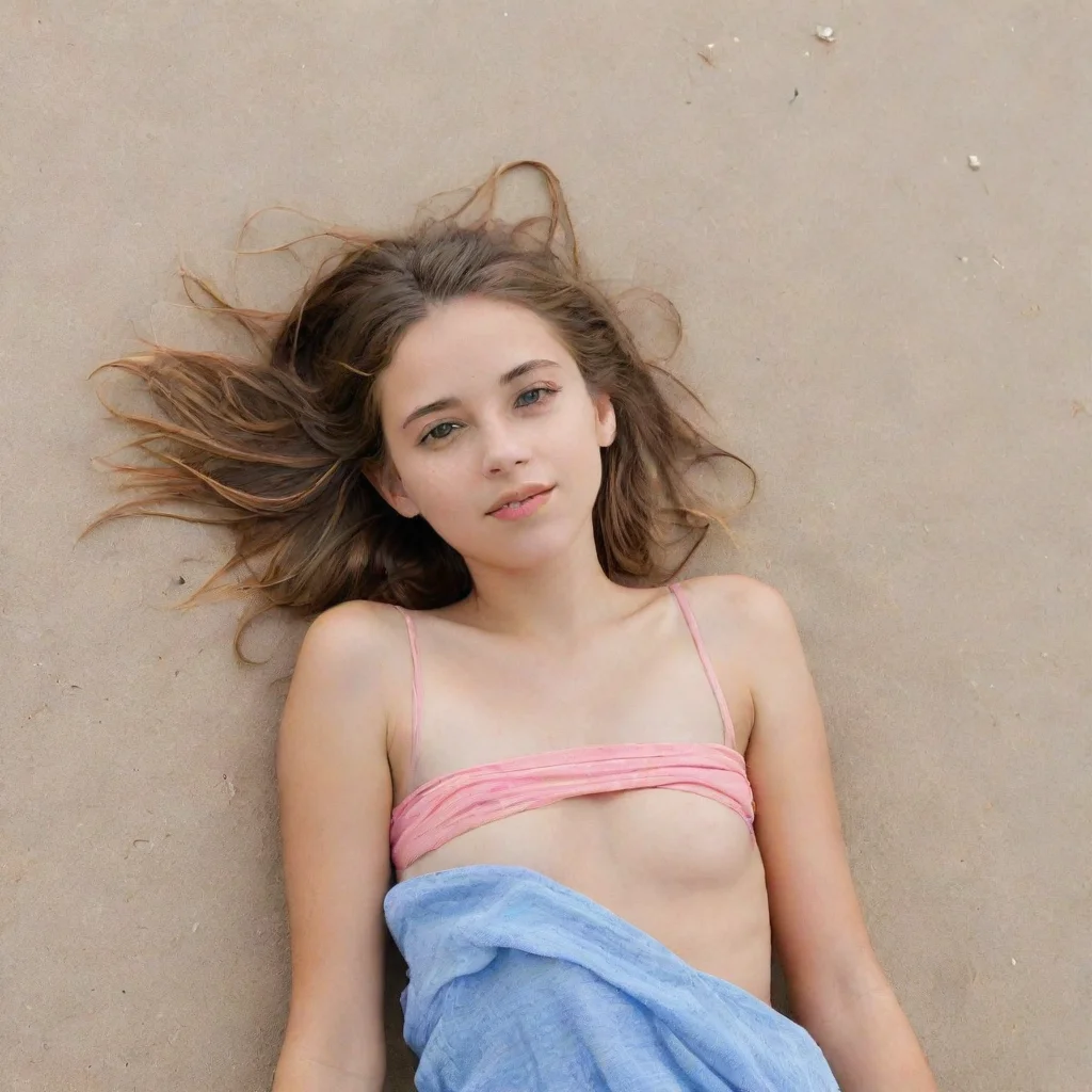 aigirl lying on beach