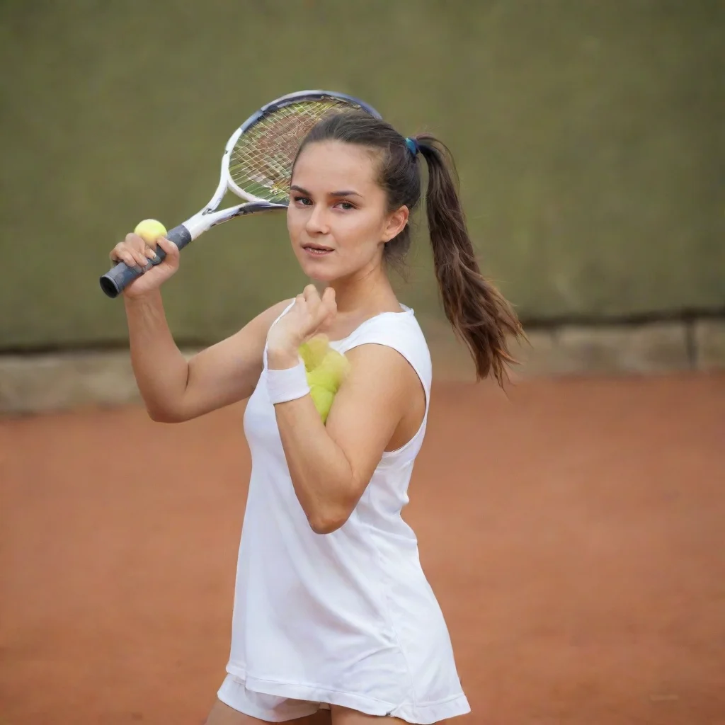 aigirl play tennis