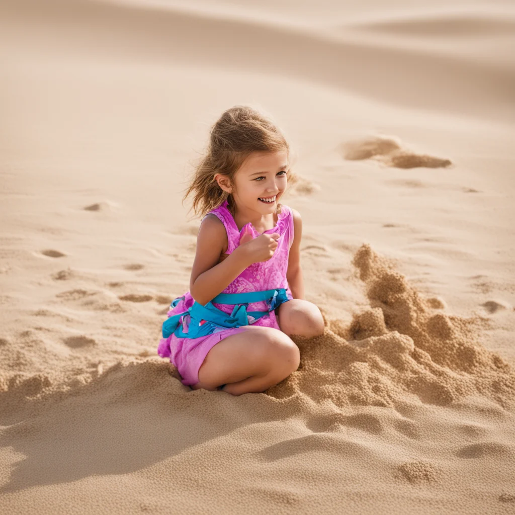 aigirl playing in sand confident engaging wow artstation art 3