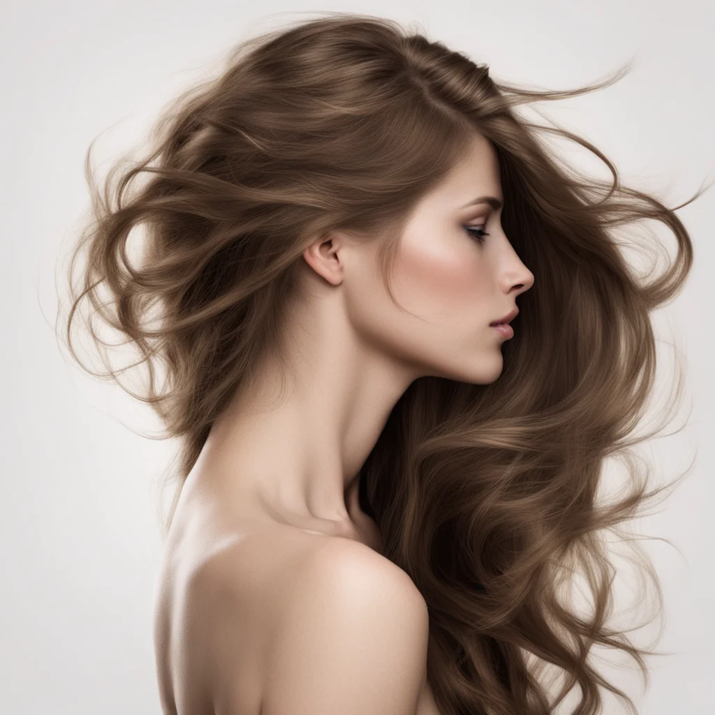 aigirl side profil flowing hair