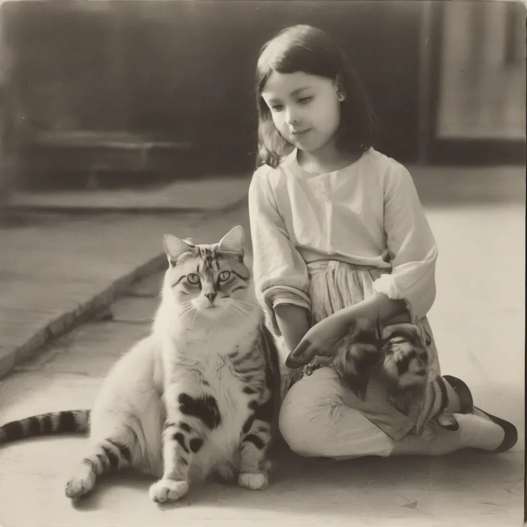 aigirl with a bengali cat amazing awesome portrait 2