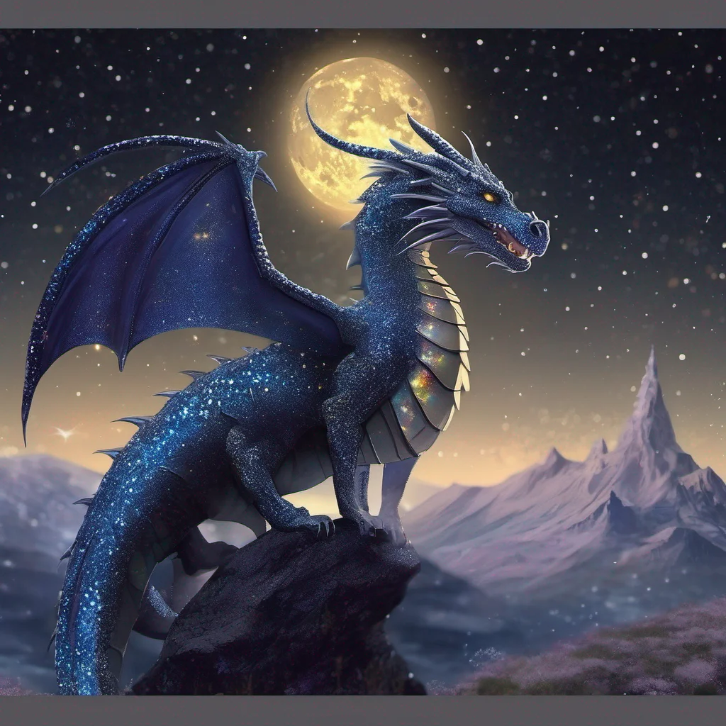 glitter dragon fantasy art night sky amazing awesome portrait 2
