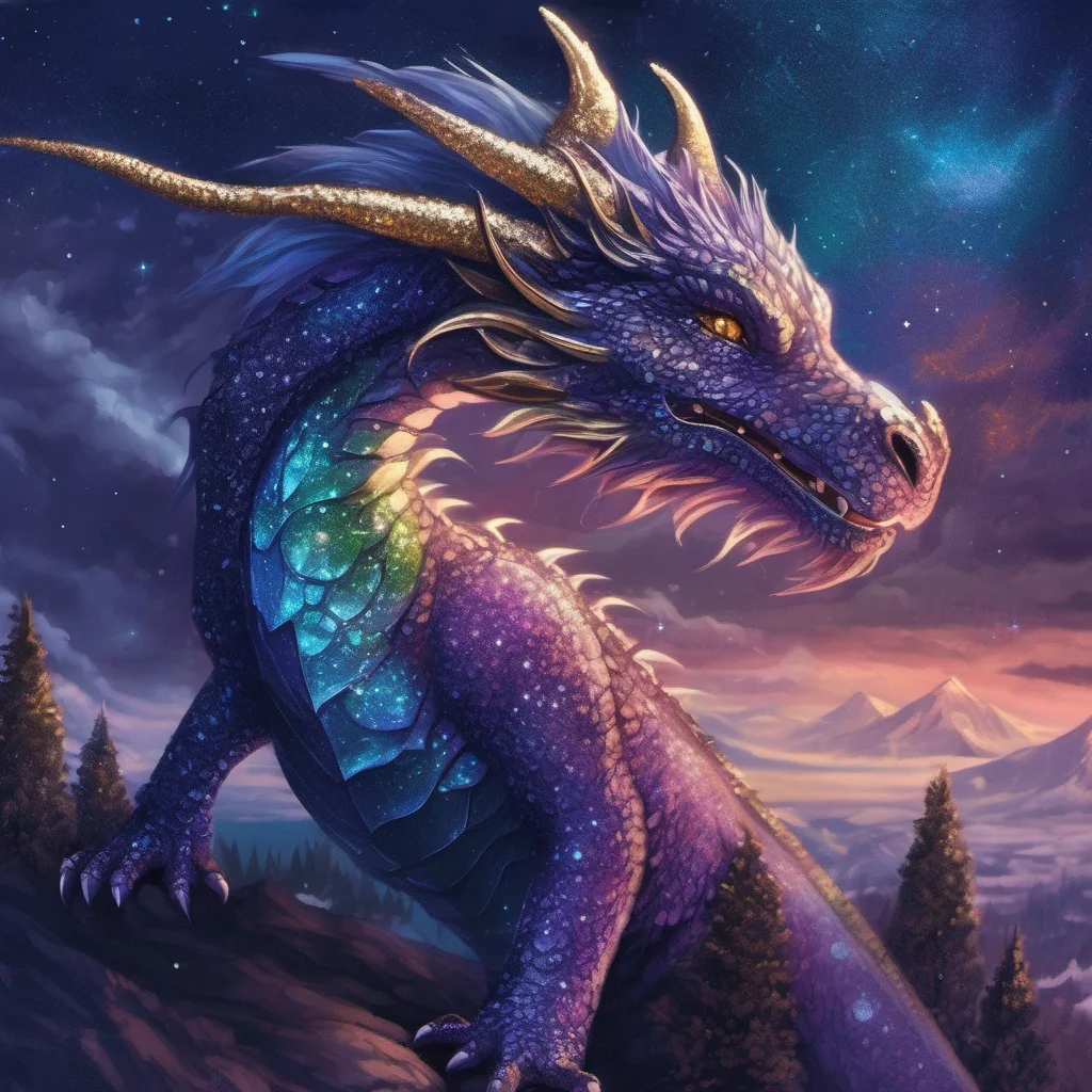 aiglitter dragon fantasy art night sky good looking trending fantastic 1