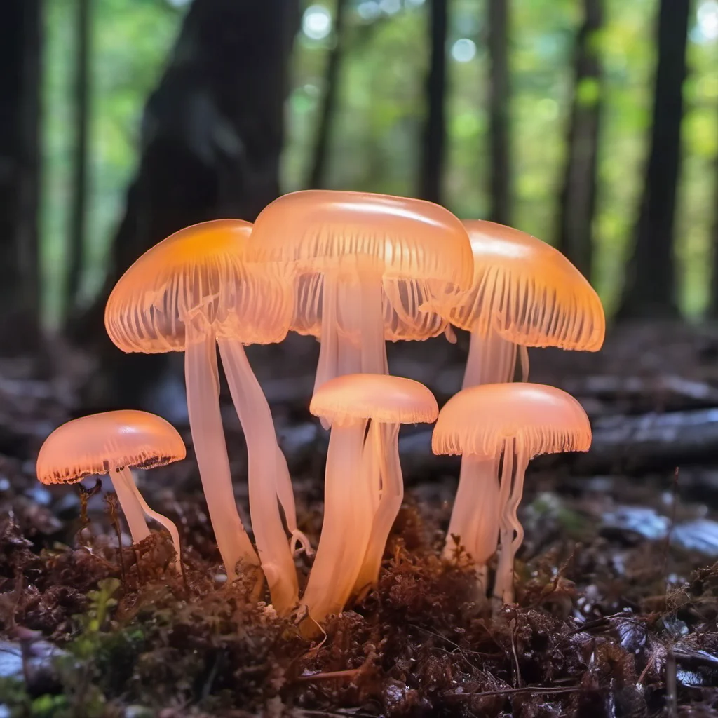 aiglowing jellyfish mushroom in the forest%2C no insects confident engaging wow artstation art 3