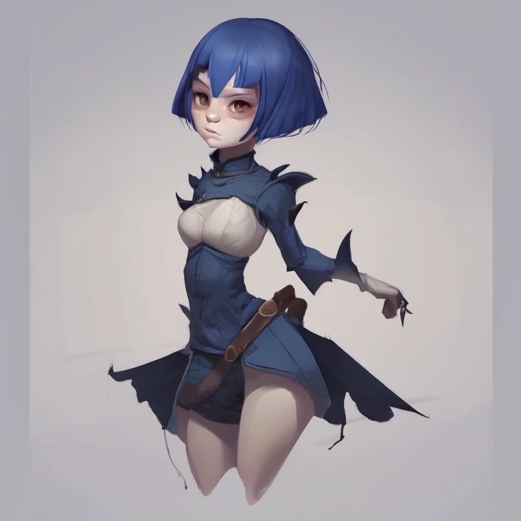 goblin girl with dark blue short hair  amazing awesome portrait 2