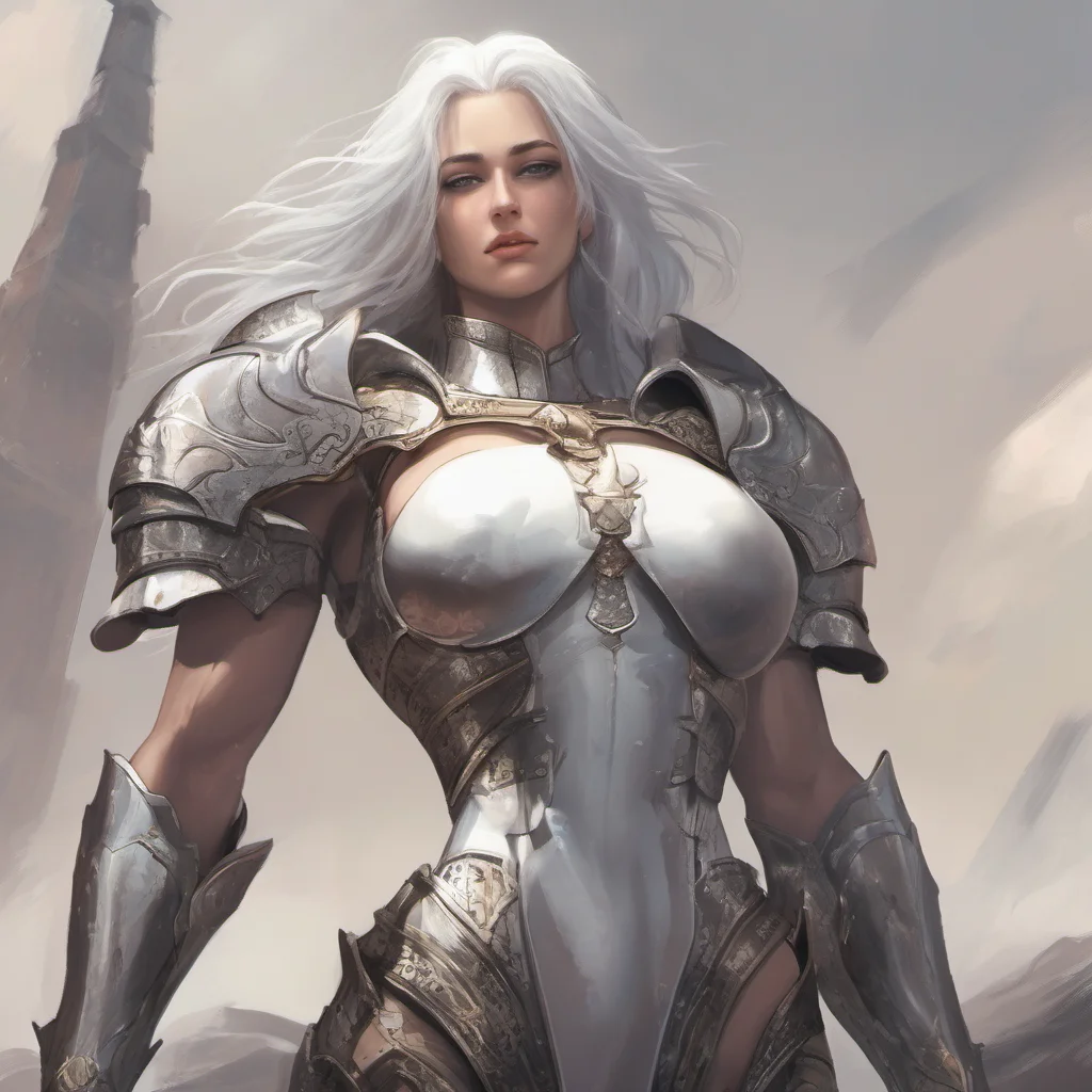 aigod%2C tall%2C muscular women%2C armored%2C white hair amazing awesome portrait 2