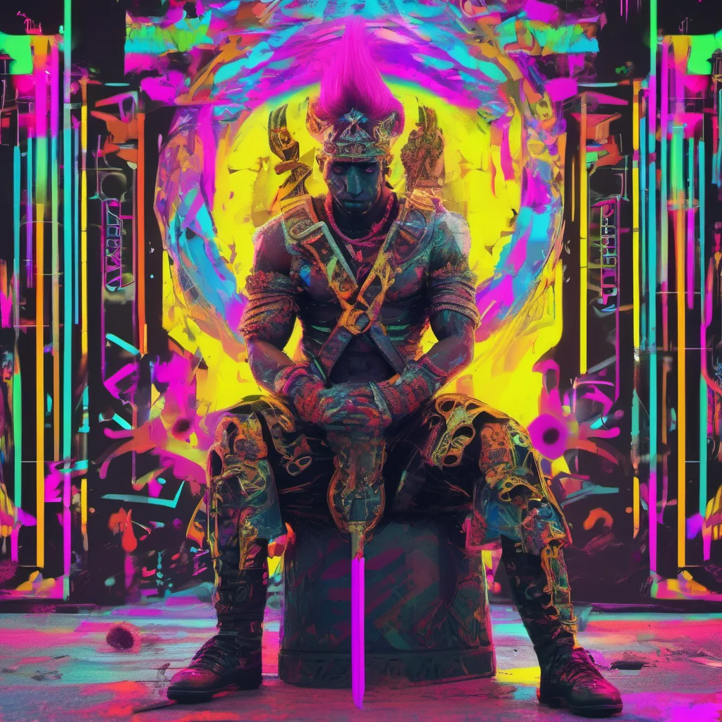 god digital art neon punk masculine warrior good looking trending fantastic 1