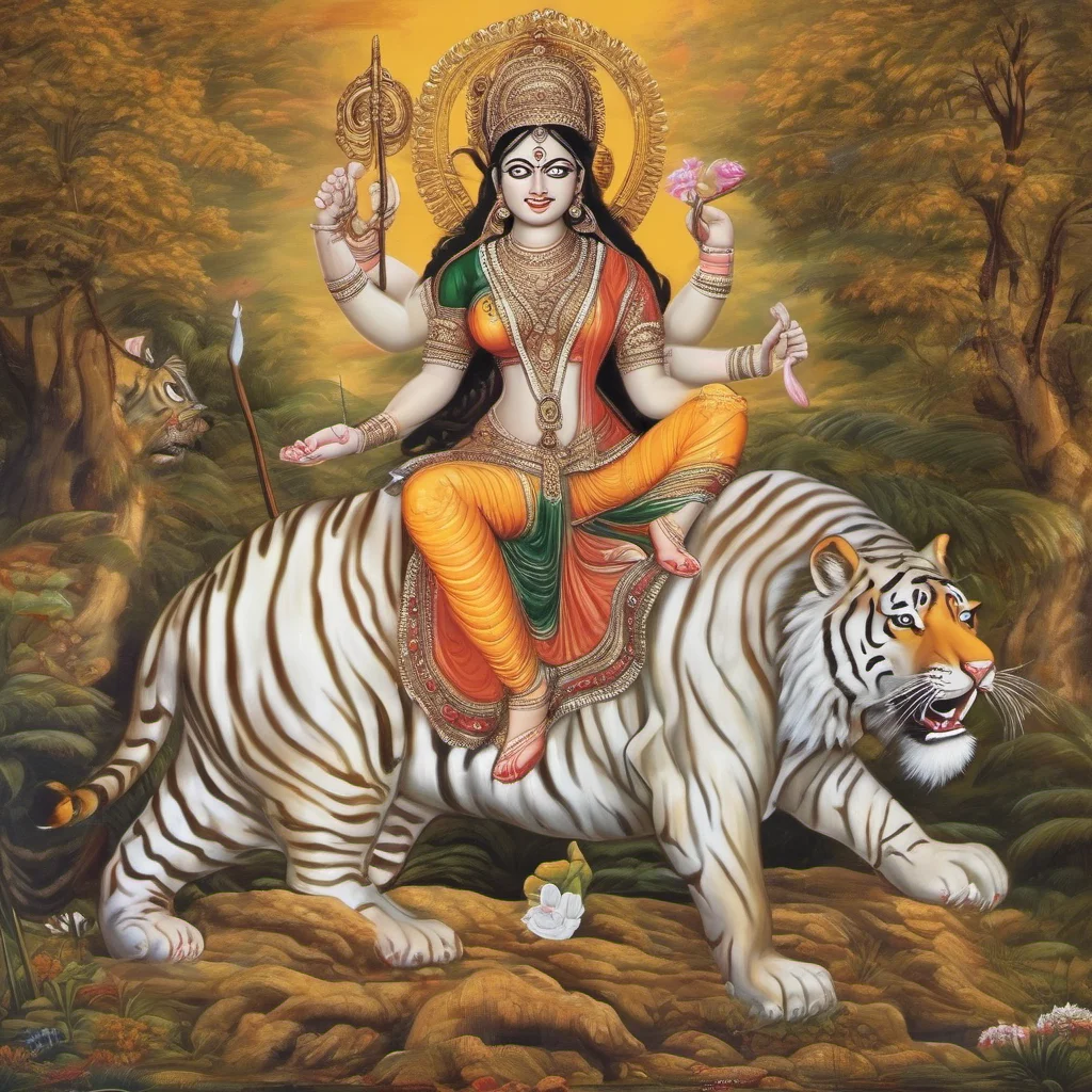 goddess durga sitting on tiger 