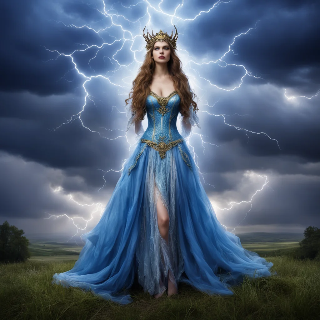 goddess of lightning russian fairy tale folk dress folklore thunder dramatic amazing awesome portrait 2