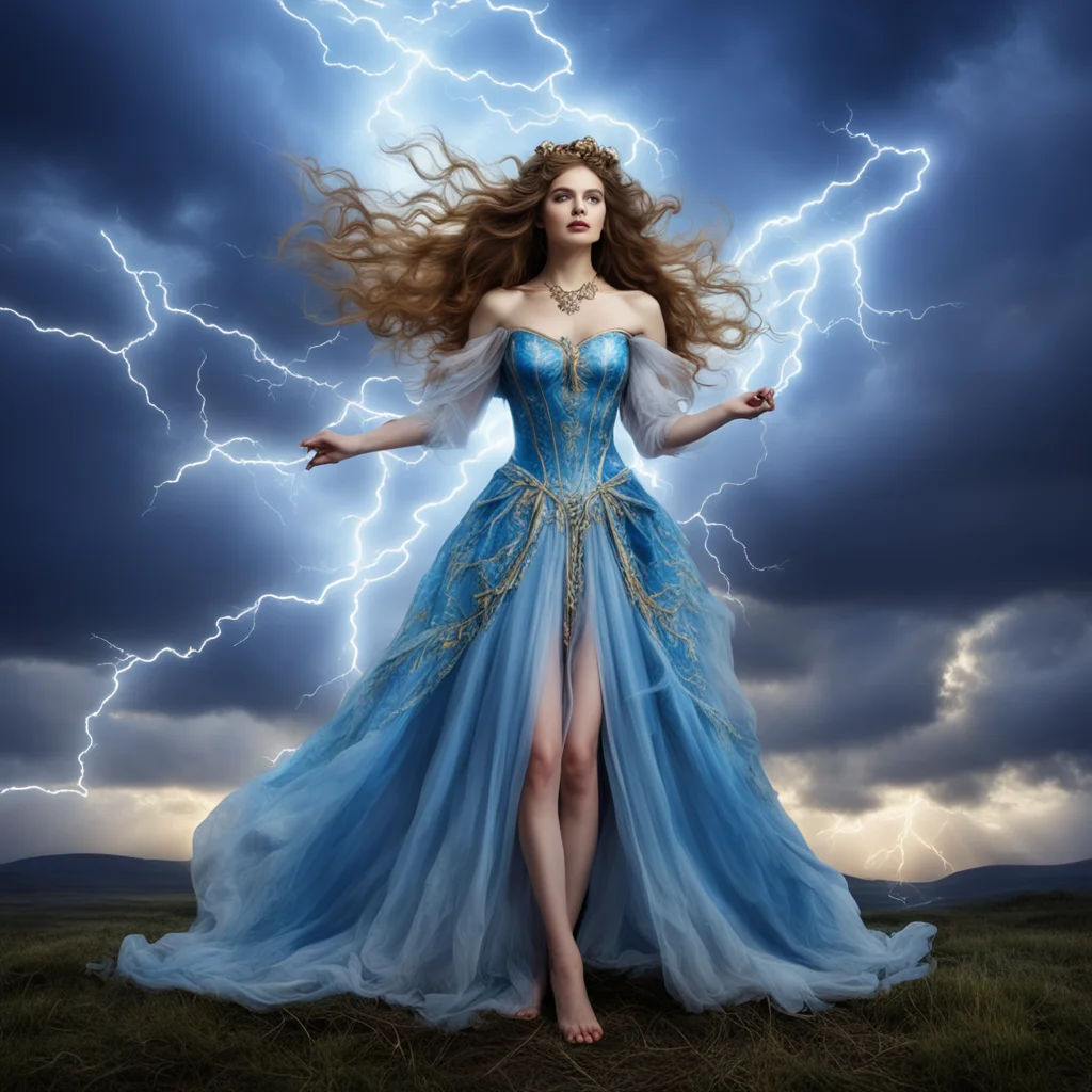 goddess of lightning russian fairy tale folk dress folklore thunder dramatic good looking trending fantastic 1