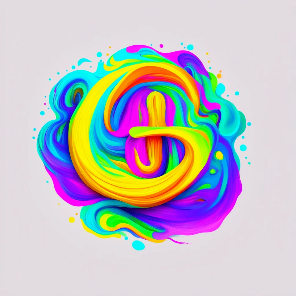 gogh e swirl art colorful letter e logo