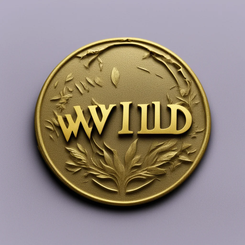 gold badge with letters %22wild%22 on it