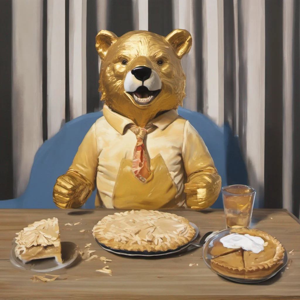 golden bear with pie on his face%27 amazing awesome portrait 2
