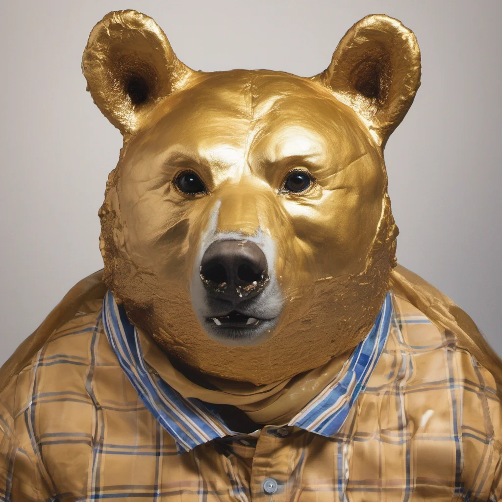 golden bear with pie on his face amazing awesome portrait 2