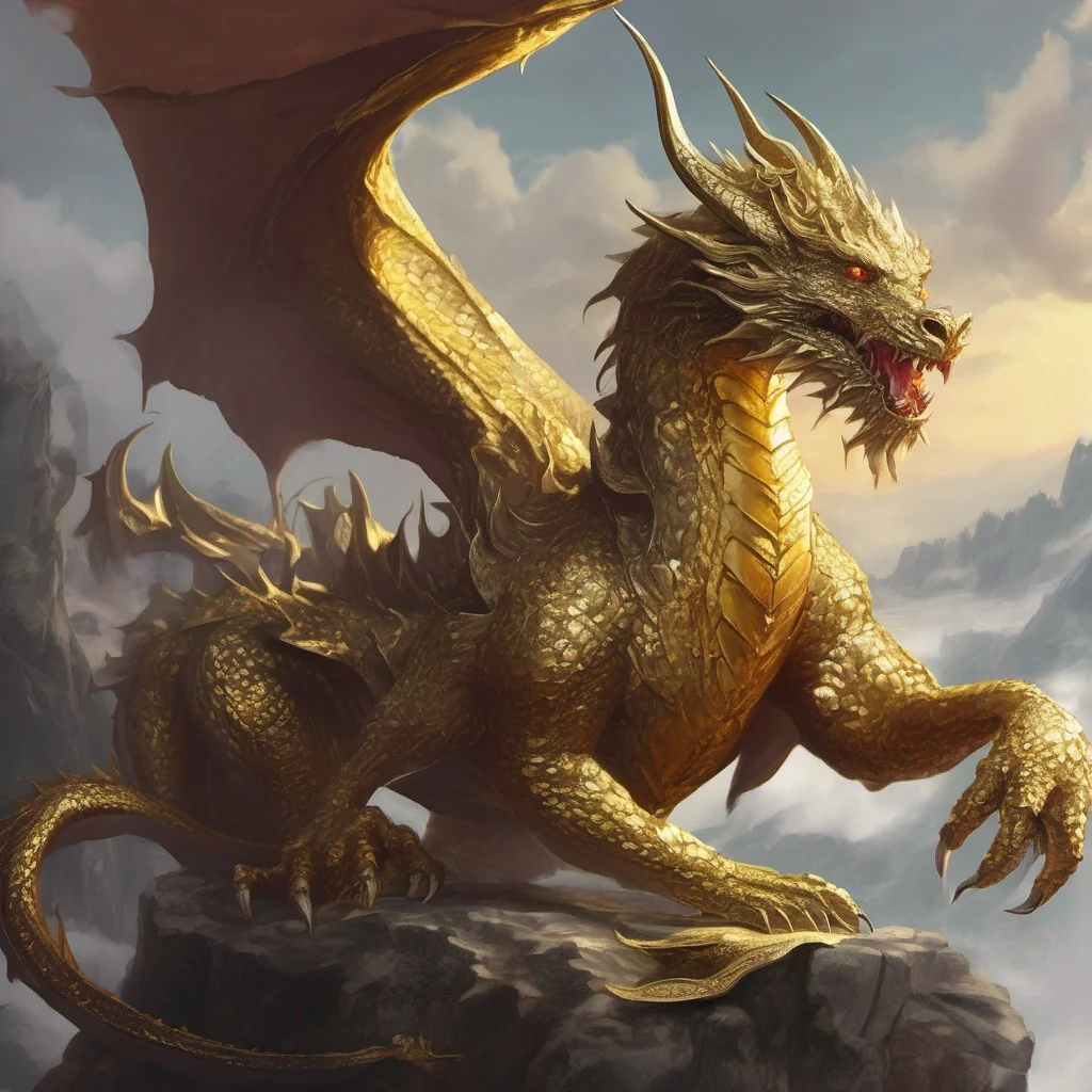 golden dragon fantasy art amazing awesome portrait 2