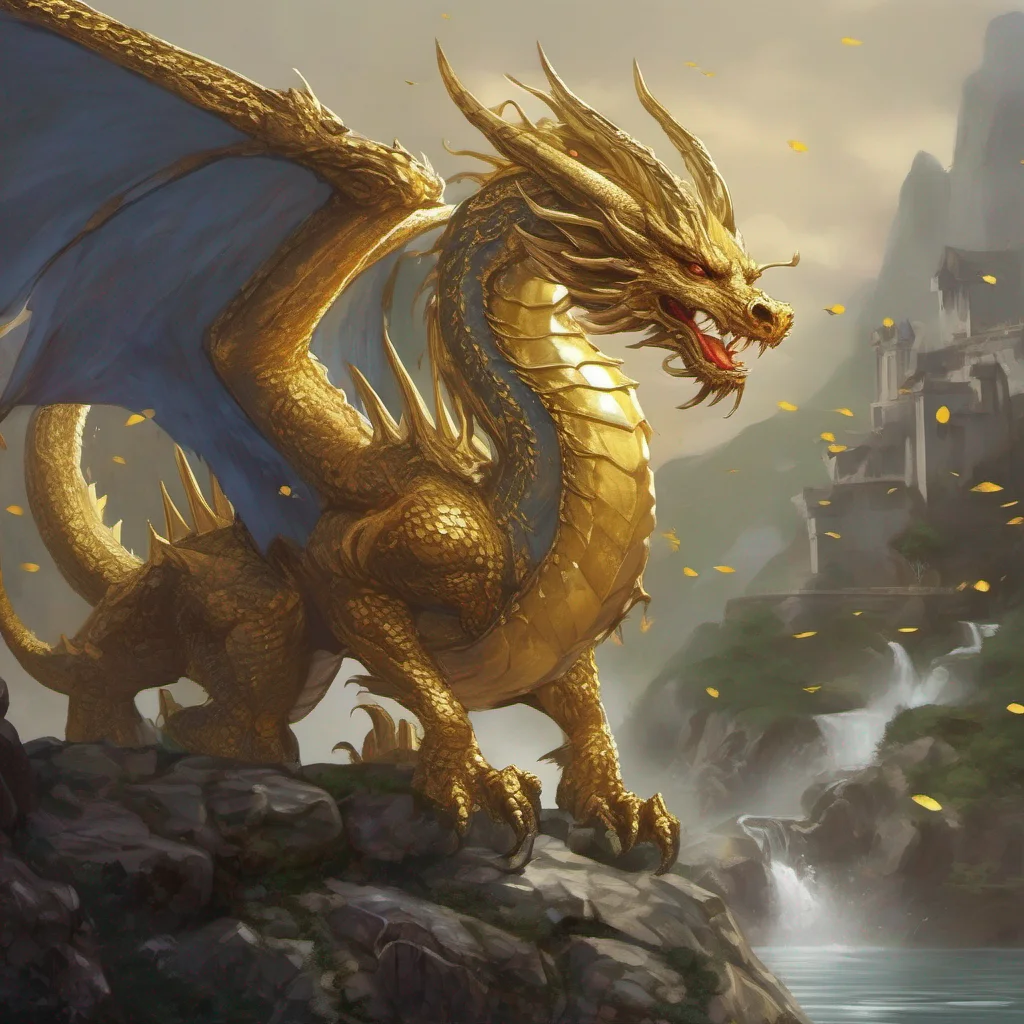golden dragon fantasy art