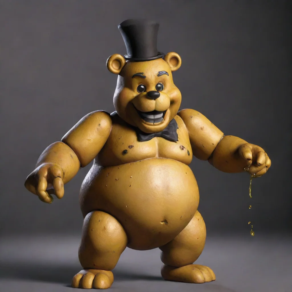 golden freddy with a really huge squirming belly