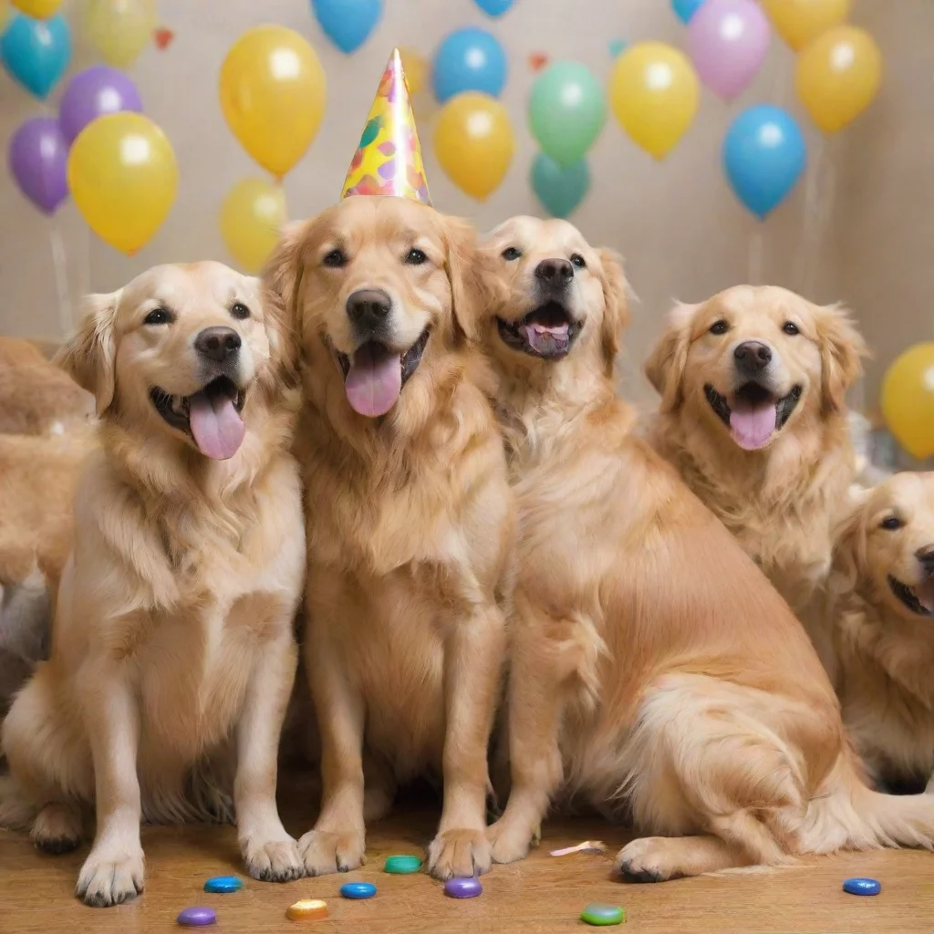 golden retriever dog party 