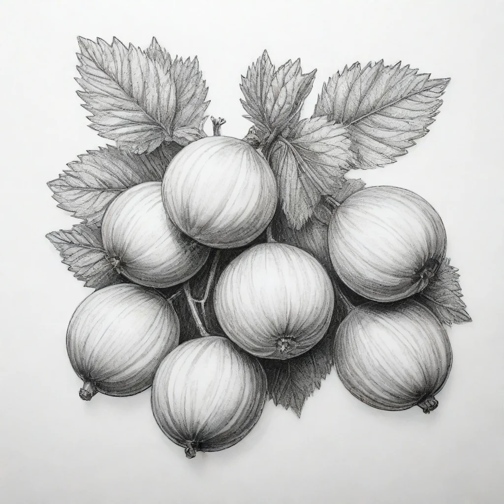 aigooseberry black and white fine line drawing