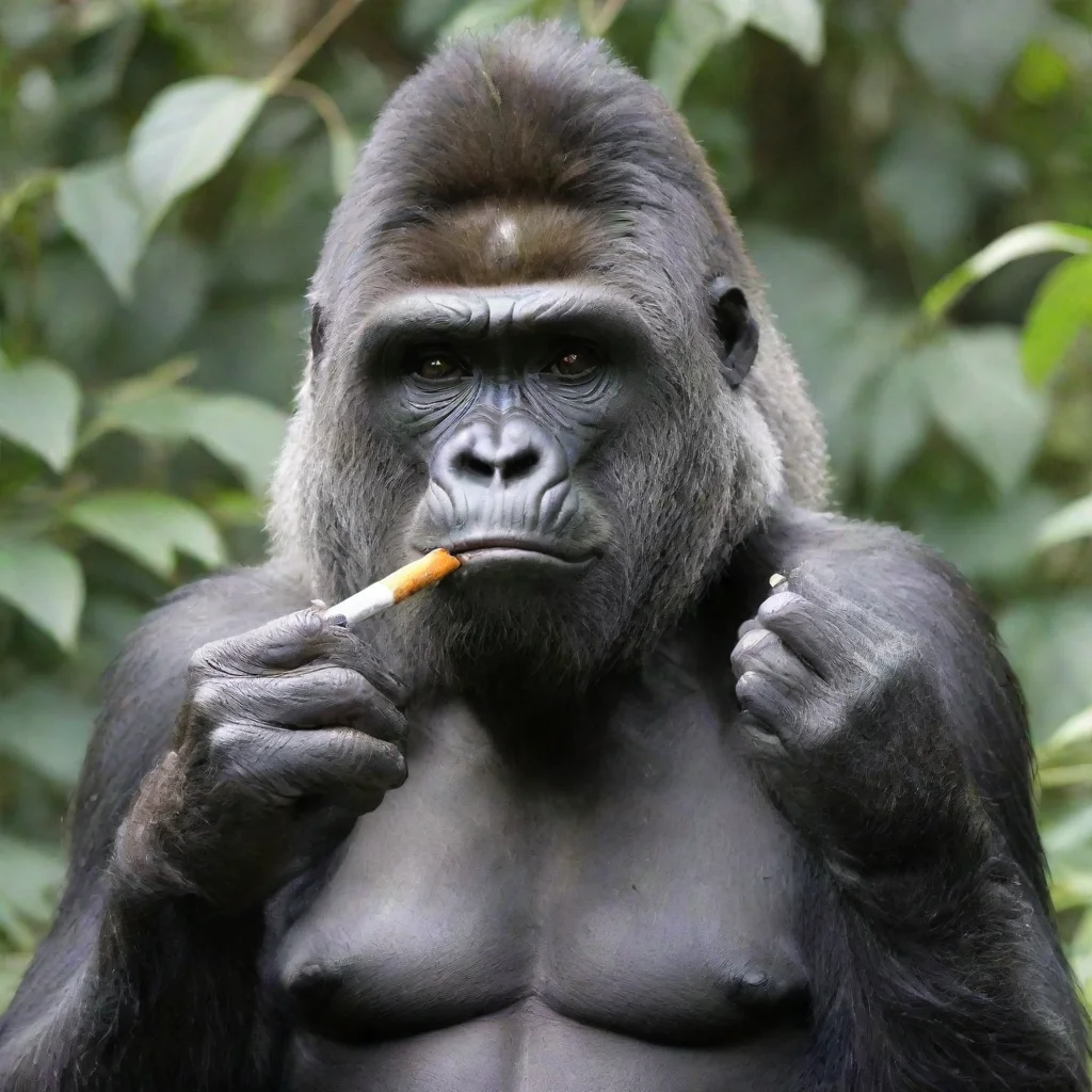 gorilla smoking a joint