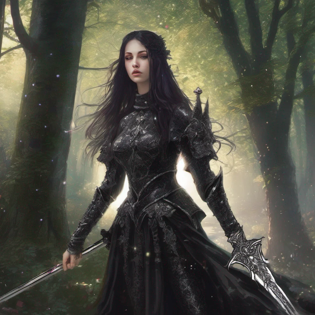 goth medieval fantasy art beauty grace magic sparkle staff weapon battle sword armor glitter forest amazing awesome portrait 2