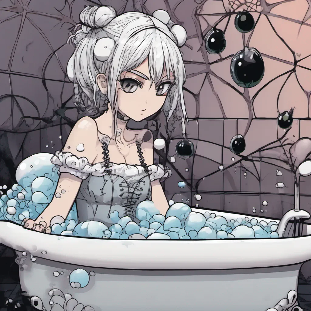 gothic anime woman taking a bubble bath. amazing awesome portrait 2