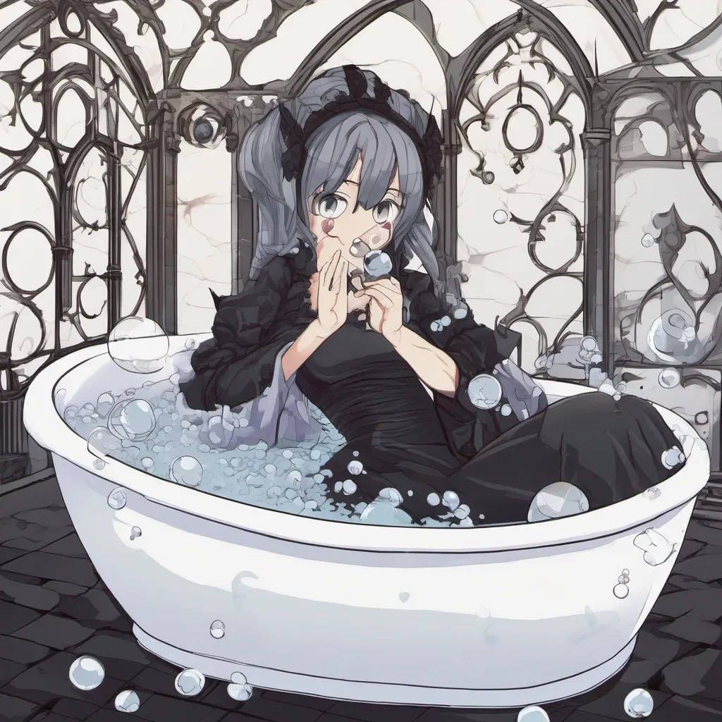 aigothic anime woman taking a bubble bath. good looking trending fantastic 1