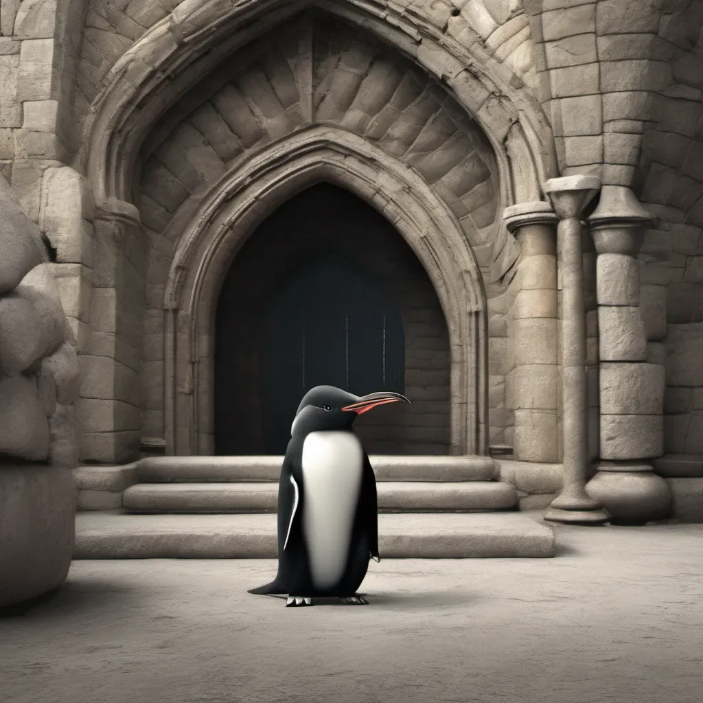 aigothic penguin in castle