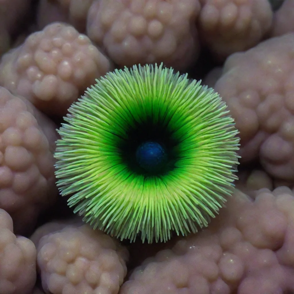 aigreen fur coved sea anemone