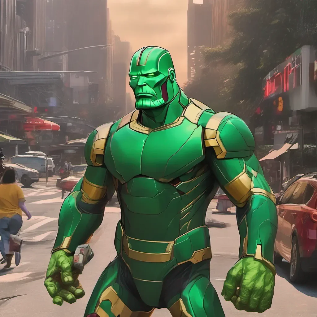 green thanos with ironman
