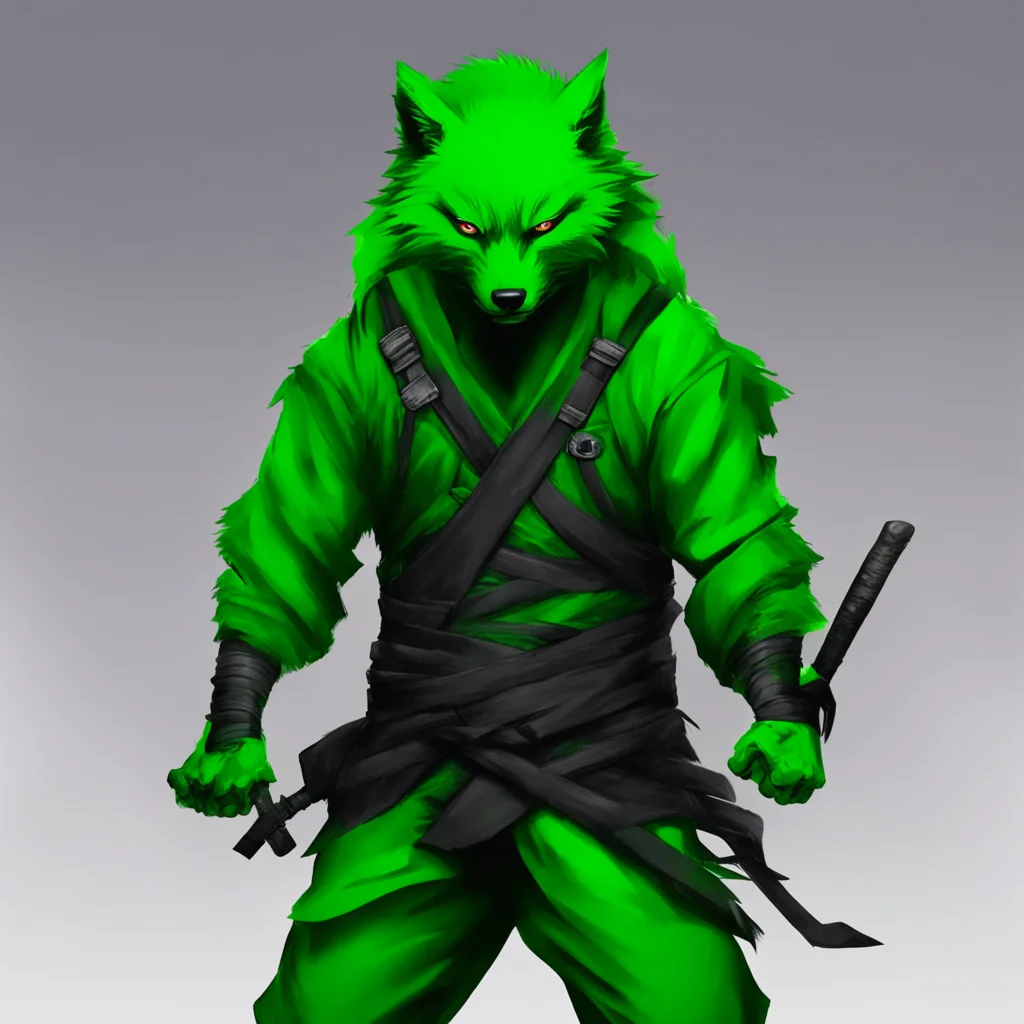 green wolf ninja amazing awesome portrait 2