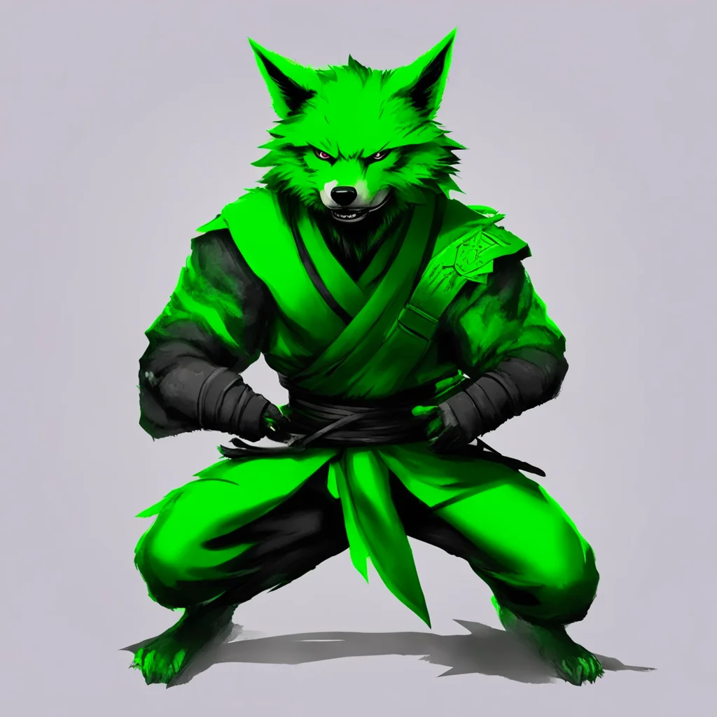 aigreen wolf ninja confident engaging wow artstation art 3