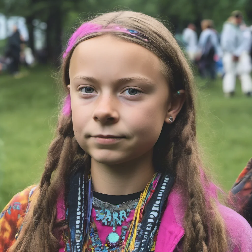 aigreta thunberg %2C hippie %2C rave girl %2C real foto good looking trending fantastic 1