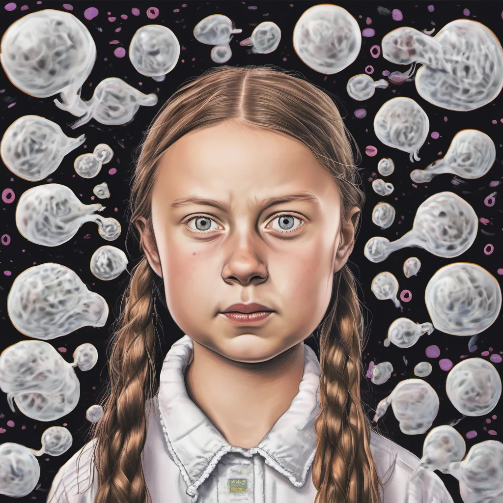 aigreta thunberg %2C sperm in her face  amazing awesome portrait 2