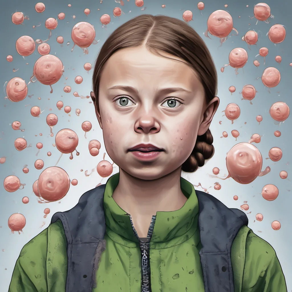 aigreta thunberg %2C sperm in her face  confident engaging wow artstation art 3