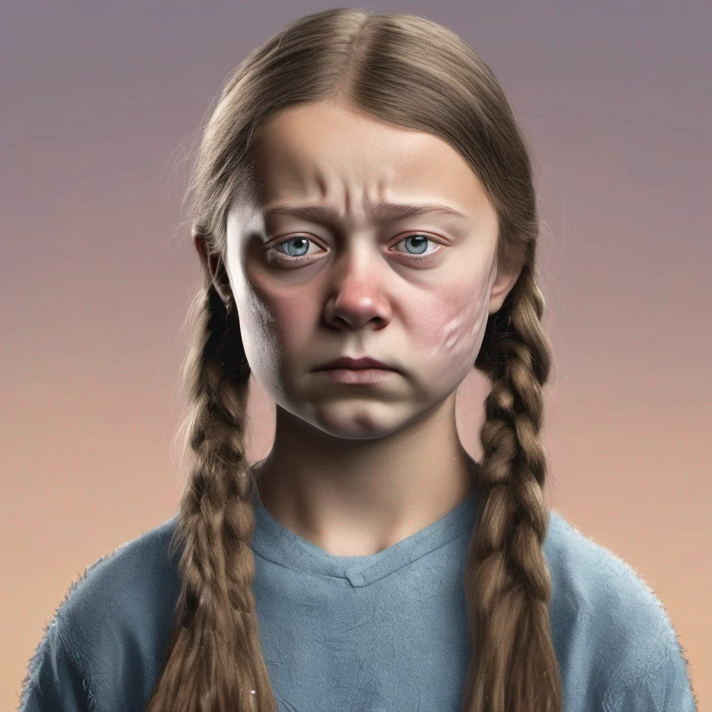 greta thunberg  %2C snort in her face %2C real life %2C photo %2C realistic %2C tears  amazing awesome portrait 2