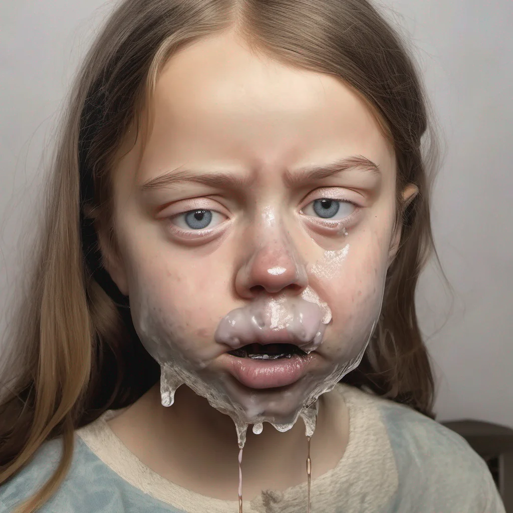 aigreta thunberg  candle in mouth %2C transparent slime in face confident engaging wow artstation art 3